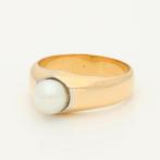 Ring - 18 karaat Geel goud Parel, Handtassen en Accessoires, Nieuw