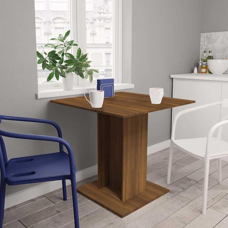 vidaXL Eettafel 80x80x75 cm bewerkt hout bruin eikenkleur, Huis en Inrichting, Tafels | Eettafels, Nieuw, Verzenden