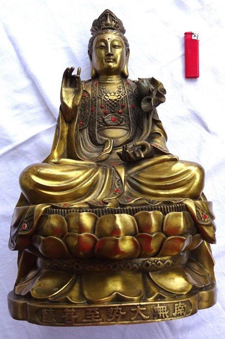 Boeddha Guan Yin - Godin van de Barmhartigheid - Messing -, Antiek en Kunst, Antiek | Overige Antiek