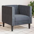 vidaXL Fauteuil Chesterfield-stijl fluweel donkergrijs, Verzenden