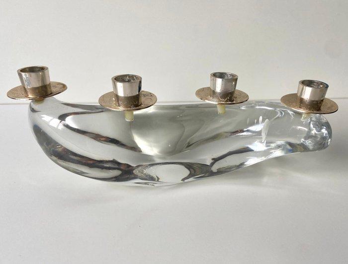 Schneider - Kaarsenhouder - Glas - Kandelaar kristal, Antiek en Kunst, Curiosa en Brocante