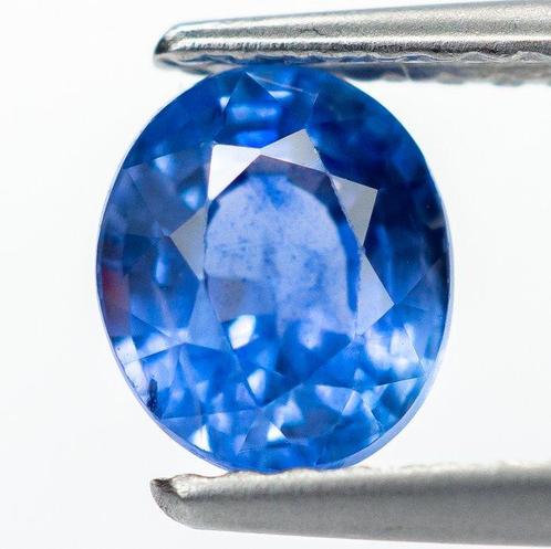 Zonder Minimumprijs Saffier  - 1.26 ct - Antwerp Laboratory, Handtassen en Accessoires, Edelstenen