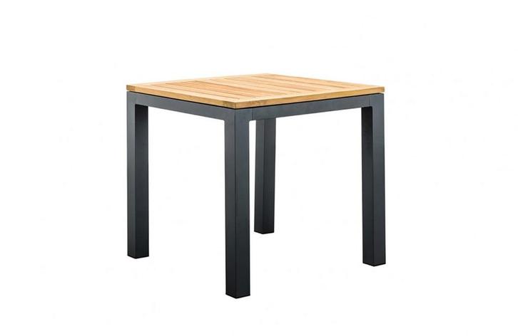 Suns Monte Vari tuintafel antraciet met teak blad 90 x 90 cm, Tuin en Terras, Tuinsets en Loungesets