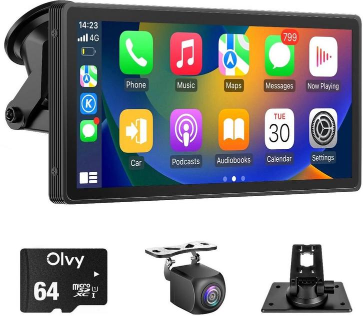 Carplay Scherm - Android & Apple - Achteruitrijcamera - Navi, Auto diversen, Autoradio's, Nieuw, Verzenden