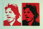 Liesens - MICK JAGGER lot van 2 schilderijen, Antiek en Kunst, Kunst | Schilderijen | Modern