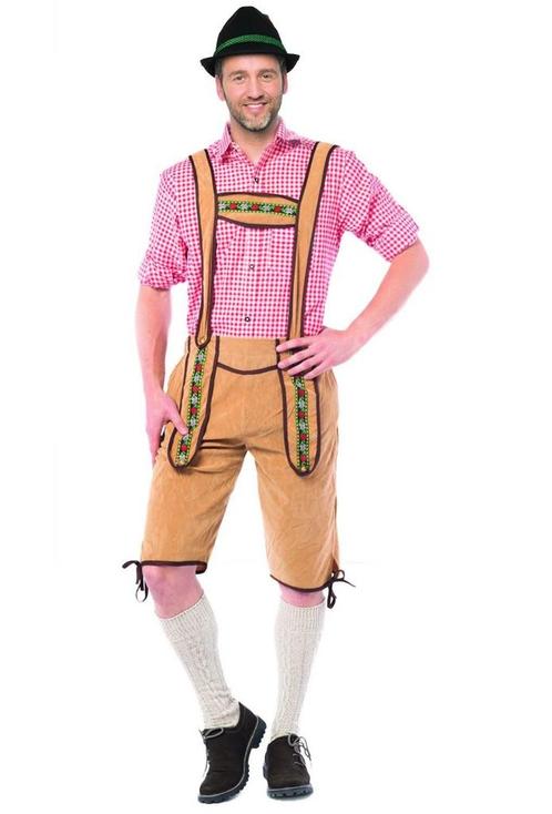 Lederhose Lang Bruin, Kinderen en Baby's, Carnavalskleding en Verkleedspullen, Nieuw, Verzenden