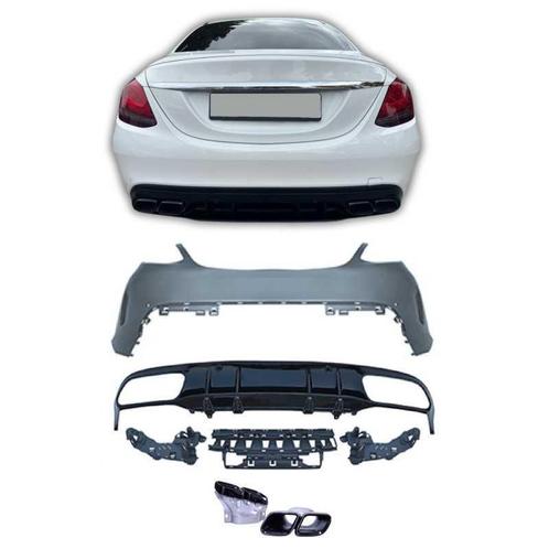 Achterbumper met diffuser voor mercedes c-klasse w205 faceli, Auto-onderdelen, Carrosserie