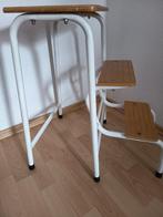 Vintage Tritthocker / Klapptritt – Metall & Holz - Kruk -