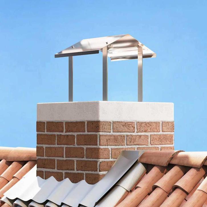 vidaXL Schoorsteenkap Zilver 40 x 40 x 37,5 cm Roestvrij, Huis en Inrichting, Kachels, Nieuw, Verzenden