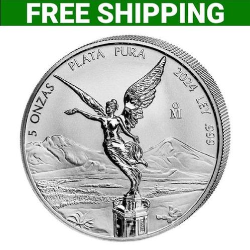 Mexico. 2024 5 Onza Mexican Silver Libertad Reverse Proof, Postzegels en Munten, Edelmetalen en Baren