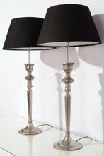 Set Hoge Zilverkleurige High-End Tafellampen - Empirestijl -