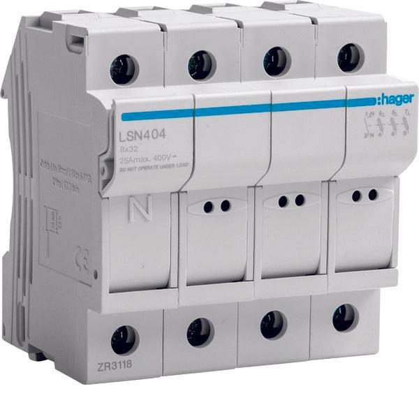 Hager Houder Voor Cilindrische zekering - LSN404, Bricolage & Construction, Électricité & Câbles, Envoi