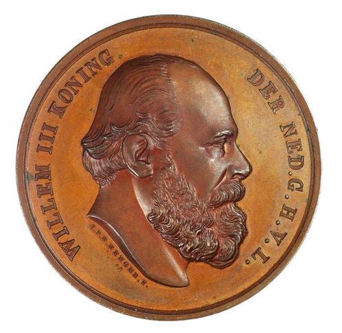 Pays-Bas. Willem III. Historical Medal 1855 / Erepenning, Postzegels en Munten, Munten en Bankbiljetten | Toebehoren