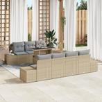 vidaXL 8-delig tuinset met kussens beige poly rattan, Verzenden, Nieuw
