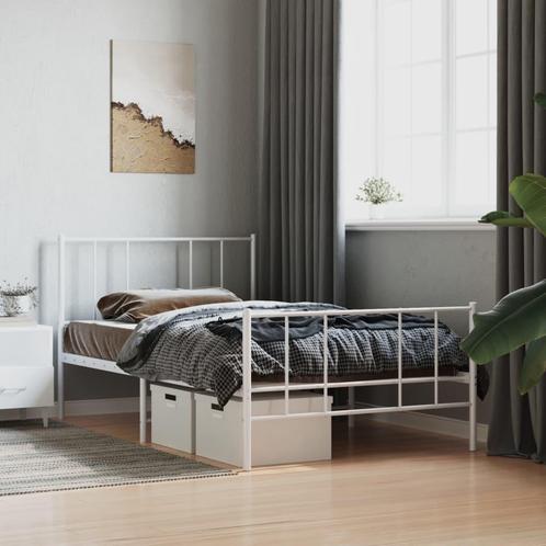vidaXL Bedframe met hoofd- en voeteneinde metaal wit 80x200, Huis en Inrichting, Slaapkamer | Bedden, Nieuw, Verzenden