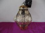 prachtige oude Venetiaanse lamp in amberkleurig glas - Lamp