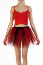 KIMU® Tutu Zwart Rood Tule Rokje 110 116 122 128 134 140 Zwa, Kinderen en Baby's, Carnavalskleding en Verkleedspullen, Ophalen of Verzenden