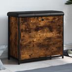 vidaXL Schoenenbankje met klaplade 62x32x56 cm gerookt, Verzenden, Nieuw