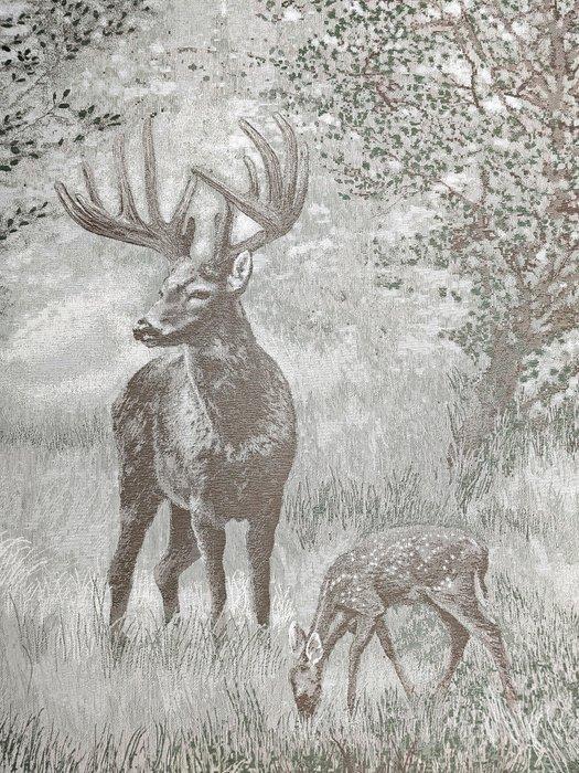 Arazzo in alpaca wol met majesteitelijke herten - 185x140cm, Antiek en Kunst, Antiek | Tapijten, Tafelkleden en Textiel
