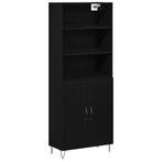 vidaXL Highboard 2 pcs Zwart eiken 70 x 34 x 180 cm Bewerkt, Huis en Inrichting, Kasten | Dressoirs, Verzenden, Nieuw