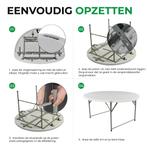 MaxxGarden Vouwtafel - Opvouwbare ronde tuin tafel - 120x74, Overige materialen, Rond, Nieuw, Ophalen of Verzenden