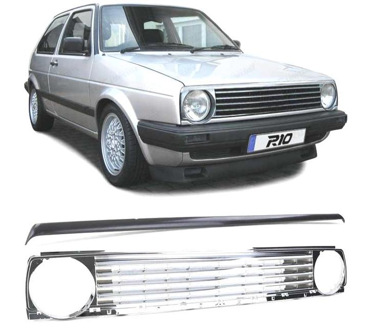 Calandre Pour Volkswagen Vw Golf 2 83-91 Chromé + Moulure No, Auto-onderdelen, Carrosserie, Verzenden