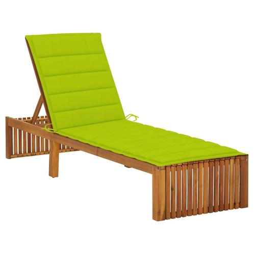 vidaXL Ligbed met kussen massief acaciahout, Tuin en Terras, Ligbedden, Nieuw, Verzenden