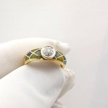 Ring - 18 karaat Geel goud - 0.13ct. tw. Diamant