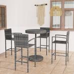 vidaXL 5-delige Tuinbarset poly rattan grijs, Tuin en Terras, Tuinsets en Loungesets, Verzenden, Nieuw