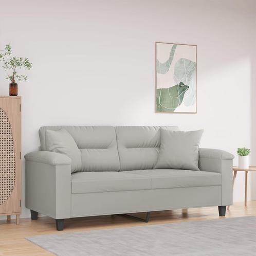 vidaXL Tweezitsbank met kussens 140 cm microvezelstof, Huis en Inrichting, Zetels | Zetels, Nieuw, Verzenden