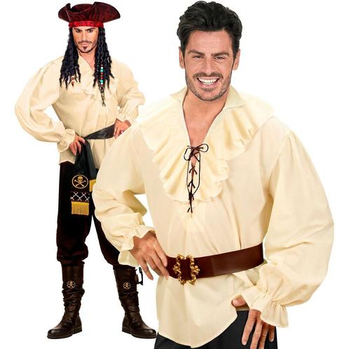 Beige Blouse Heren Piraten/Renaissance, Kleding | Heren, Carnavalskleding en Feestkleding, Nieuw, Verzenden