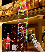 2dekans | Outdoor kerstverlichting LED ladder met kerstman, Ophalen of Verzenden, Nieuw