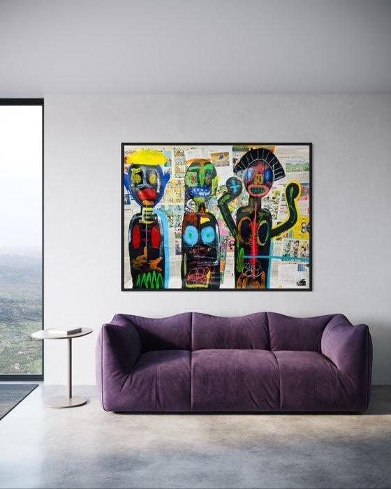 Dominik Brunner (1988) - Party like Basquiat, Antiek en Kunst, Kunst | Schilderijen | Modern