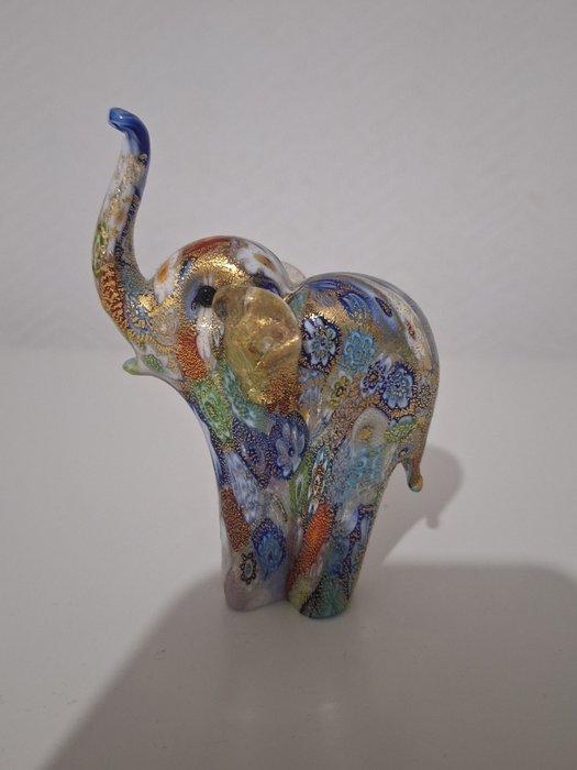 Campanella - Beeldje - Éléphant millefiori murrine - Glas, Antiek en Kunst, Antiek | Glaswerk en Kristal