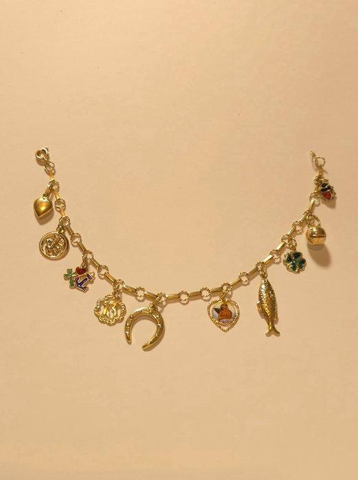 Bedelarmband - 18 karaat Geel goud, Handtassen en Accessoires, Antieke sieraden