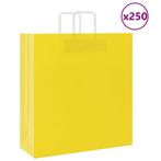 vidaXL Papieren zakken 250 st met hengsels 45x17x48 cm geel, Diversen, Cadeauverpakkingen, Verzenden, Nieuw