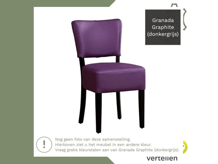 Leren eetkamerstoel Rest - Granada Graphite (donkergrijs) -, Huis en Inrichting, Stoelen, Grijs, Eén, Nieuw, Leer, Ophalen of Verzenden