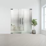 Glazen dubbele binnendeur zonder kozijn RVS beslag-Crepi geh, Bricolage & Construction, Verzenden
