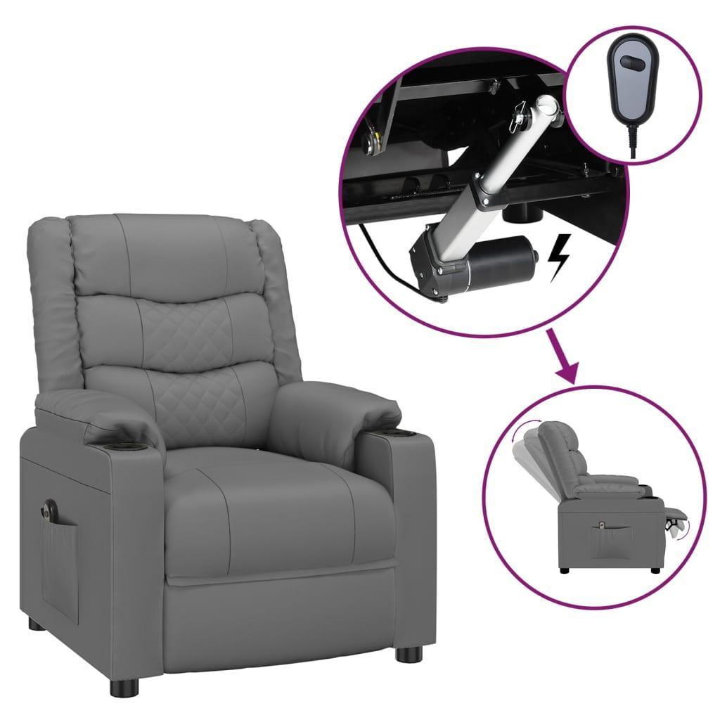 Pieces Detachees Pour Fauteuil Electrique Releveur Okin ② vidaXL Fauteuil inclinable électrique Gris Similicuir — Fauteuils —  2ememain