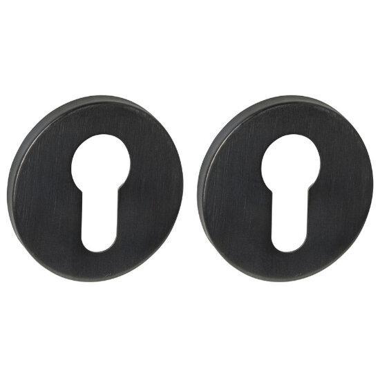 Intersteel cilinderrozetten verdekt ø52x6mm pvd zwart, Doe-het-zelf en Bouw, Raamkozijnen en Schuifdeuren, Ophalen of Verzenden
