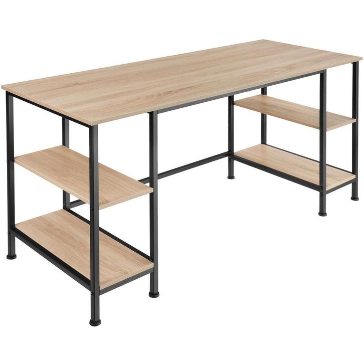tectake Bureau Stoke 137x55x75cm - Industrieel licht hout, e, Huis en Inrichting, Bureaus, Verzenden