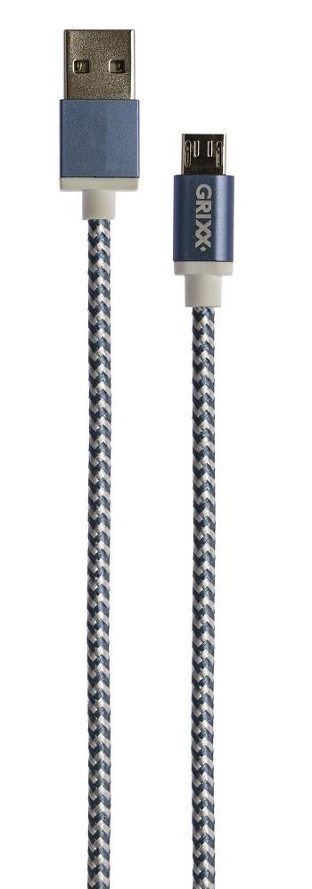 Grixx Cable Micro USB to USB Braid 3m Blauw/Wit | Oplader..., Télécoms, Téléphonie mobile | Housses, Coques & Façades | Samsung