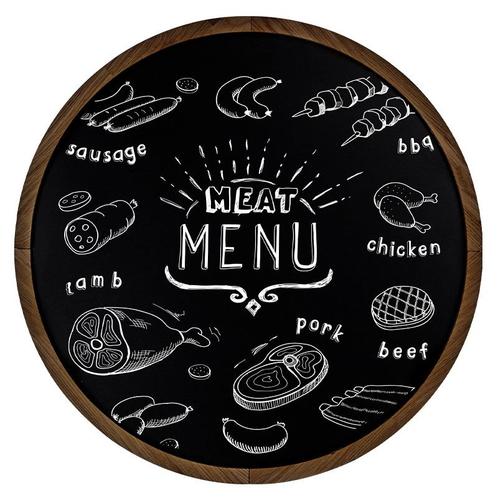 Krijtbord Rond 60 cm Donker Eiken, Huis en Inrichting, Woonaccessoires | Lijsten, Verzenden