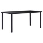 vidaXL Table de salle à manger Noir 160x80x75 cm Verre, Maison & Meubles, Tables | Tables à manger, Neuf, Verzenden