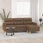 vidaXL Driezitsbank met voetenbank 180 cm stof bruin, Huis en Inrichting, Verzenden, Nieuw