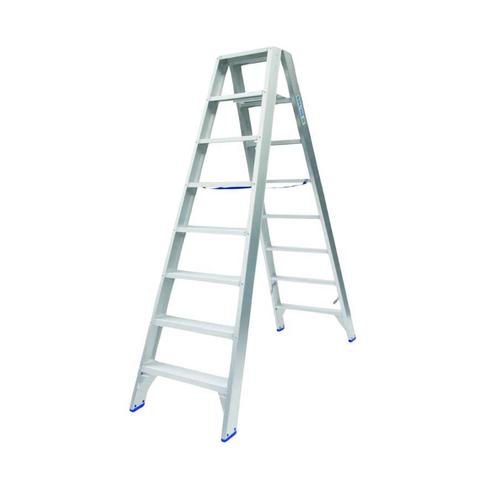 Solide dubbele trapladder 2×8 treden – 2.00m, Doe-het-zelf en Bouw, Ladders en Trappen, Trap, Nieuw, 2 tot 4 meter, Ophalen of Verzenden