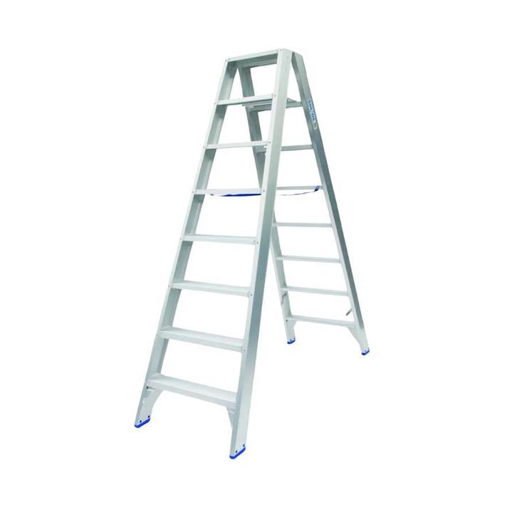 Solide dubbele trapladder 2×8 treden – 2.00m, Doe-het-zelf en Bouw, Ladders en Trappen, Trap, Nieuw, 2 tot 4 meter, Ophalen of Verzenden