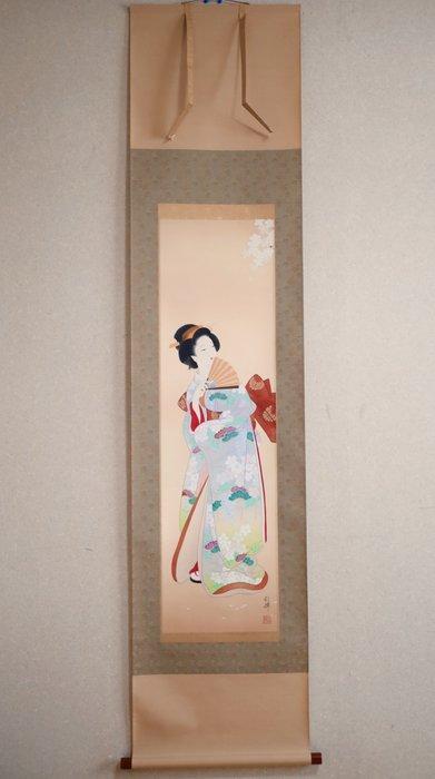 Beauté japonaise - Femme élégante - Kimono à motif de, Antiek en Kunst, Antiek | Overige Antiek