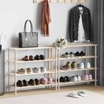 vidaXL Schoenenrekken met 4 schappen 2 st massief vurenhout, Huis en Inrichting, Verzenden, Nieuw