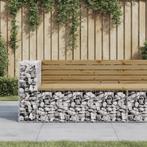 vidaXL Banc de jardin design gabion 122x71x65,5cm bois, Tuin en Terras, Verzenden